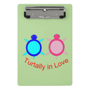 Cute Turtle Couple Mini Klembord