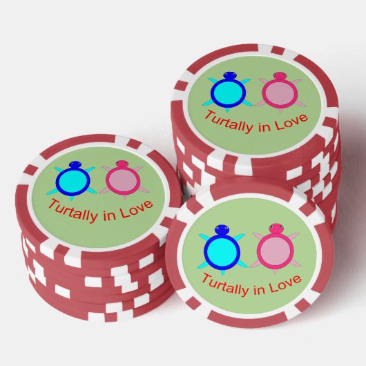 Cute Turtle Couple Poker Chips (Opstapeling)
