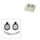 Cute Turtle Couple Rubberstempel (Gestempeld)