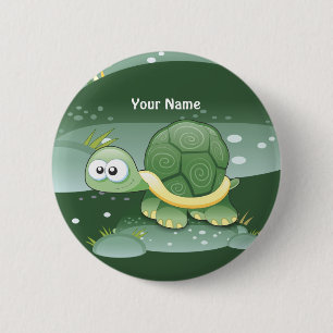 Cute Turtle Custom Button