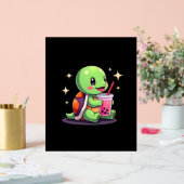 Cute turtle drinking boba. Funny Boba Turtles Love (Mariage)