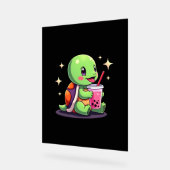 Cute turtle drinking boba. Funny Boba Turtles Love (Angle)