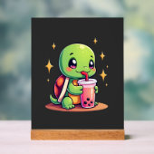 Cute turtle drinking boba. Funny Boba Turtles Love (Neutre)
