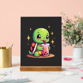 Cute turtle drinking boba. Funny Boba Turtles Love (Mariage)