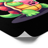 Cute turtle drinking boba. Funny Boba Turtles Love Poster (Hoek)