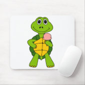Cute Turtle Eating Ice Cream Cartoon Muismat (Met muis)