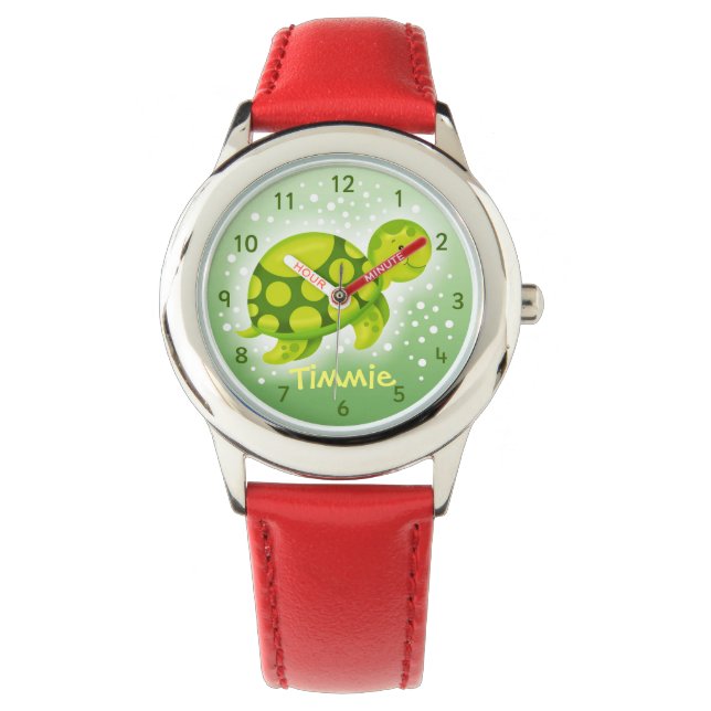Cute Turtle Horloge (Voorkant)