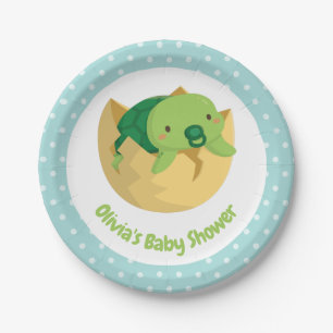 Cute Turtle in Baby showers Borden van eierpokken Papieren Bordje