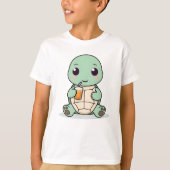 Cute Turtle Kids T-Shirt Kawaii Animal Design (Devant)