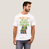 Cute Turtle, Lazy Turtle, On Energy Saving Mode T-shirt (Voorkant volledig)