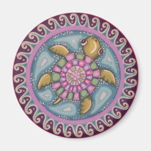 Cute turtle mandala magnet van Soozie Wray Magneet