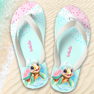 Cute Turtle Personalized Girls Kind Teenslippers