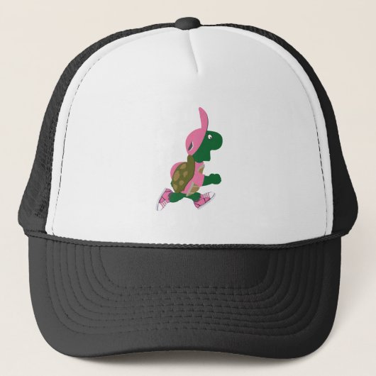 Cute Turtle Runner in PInk Trucker Pet (Voorkant)