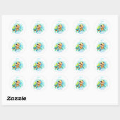Cute Turtle Summer Name Boy Ronde Sticker (Vel)