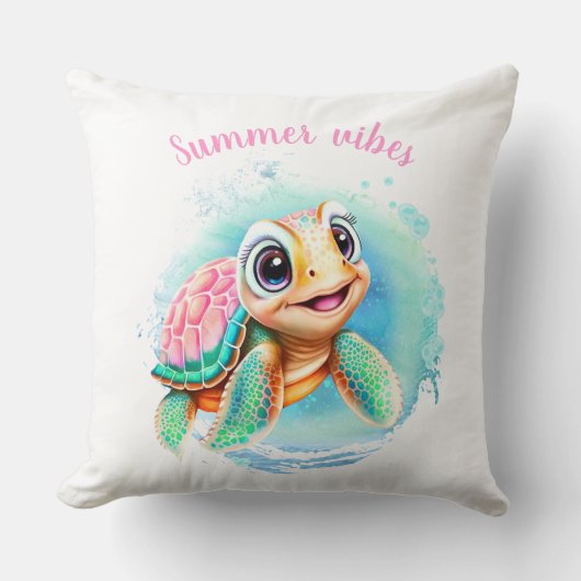 Cute Turtle Summer Personalized Kussen (Voorkant)