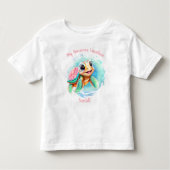 Cute Turtle Summer Vacation Personalized Girl Kinder Shirts (Voorkant)