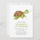 Cute Turtle Under the sea 1ère invitation annivers (Devant)