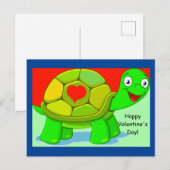 Cute Turtle Valentijn voor kinderen Briefkaart (Voorkant / Achterkant)