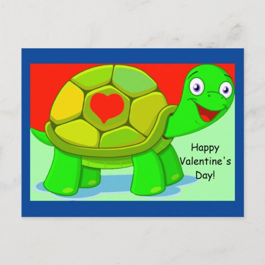 Cute Turtle Valentijn voor kinderen Briefkaart (Voorkant)