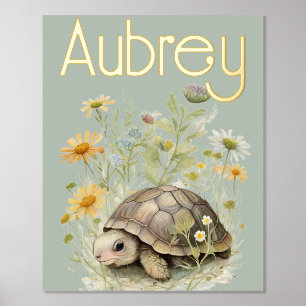 Cute Turtle WIth Name Folie Afdrukken