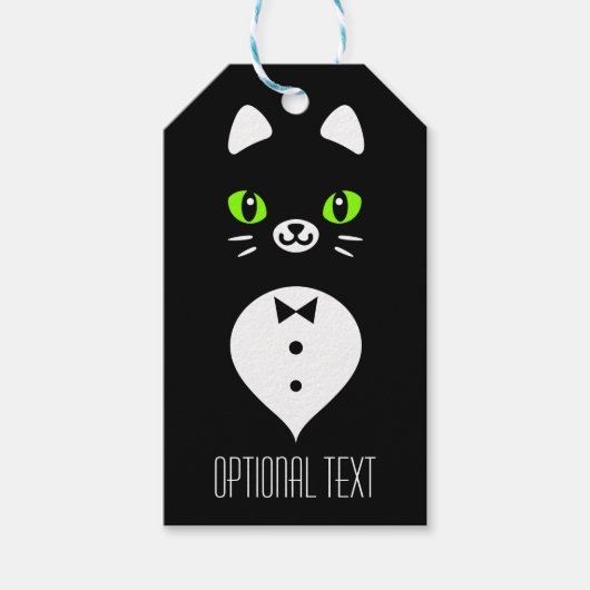 Cute Tuxedo Cat Cadeaulabel (Voorkant)