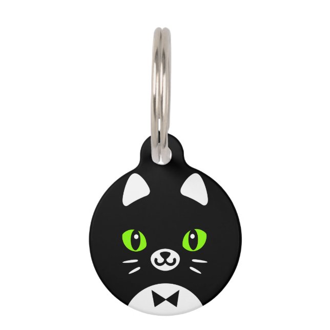 Cute Tuxedo Cat Huisdierpenning (Voorkant)