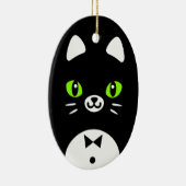 Cute Tuxedo Cat Keramisch Ornament (Rechts)