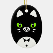 Cute Tuxedo Cat Keramisch Ornament (Achterkant)
