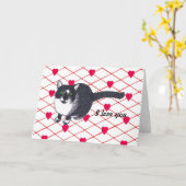 Cute Tuxedo Chat, Je t'aime Carte (Fleur jaune)