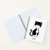 Cute Tuxedo Chat sur Carnet Spiral Blanc (Intérieur)