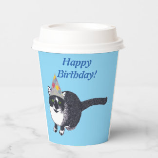 Cute Tuxedo Kat Verjaardag Papieren Bekers