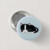 Cute Tuxedo Kitten Ronde Button 3,2 Cm (Voorkant /achterkant)