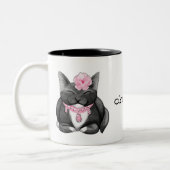 Cute Tuxedo Kitty Chillin Mug (Gauche)