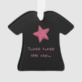 Cute Twinkle Little Star Black en Pink Ornament (voorkant)