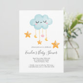Cute Twinkle Twinkle Cloud Stars Baby Shower-verja Kaart (Staand voorkant)