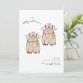 Cute Twins Boys Baby shower Invitation (Debout devant)