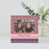 Cute Twins Framed Foto Tartan Monogrammed (Staand voorkant)