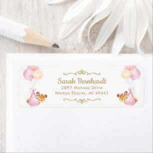 Cute Twins Girls Nounours Baby shower Étiquette