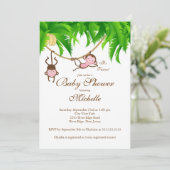 Cute Twins Little Monkey Baby shower Invitation Kaart (Staand voorkant)