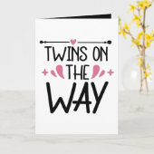 Cute twins word art add message inside  kaart (Gele Bloem)