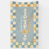 Cute Two Cool Dude Boys 2nd Birthday Welcome Spandoek (Verticaal)