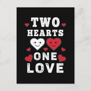 Cute Two Hearts One Love Birthday Valentijnsdag Briefkaart