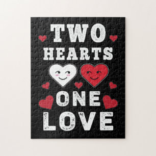 Cute Two Hearts One Love Birthday Valentijnsdag Legpuzzel