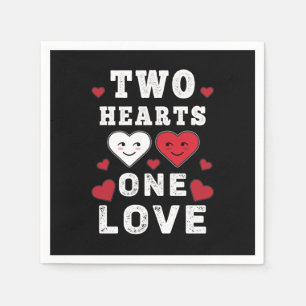 Cute Two Hearts One Love Birthday Valentijnsdag Servet