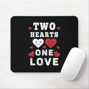 Cute Two Hearts One Love Verjaardag Valentijnsdag Muismat
