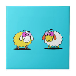 Cute Two Sheep Friendship Tegeltje
