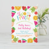 Cute TWO-tti Frutti Fruits 2e verjaardag Kaart (Staand voorkant)