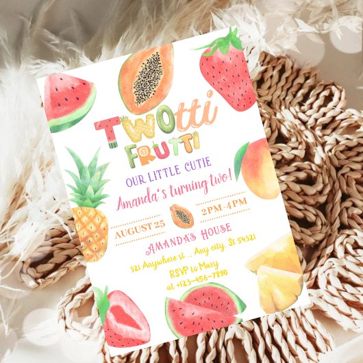 Cute Twotti Frutti Invitation Anniversaire