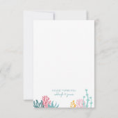 Cute Typography Coral Flat Bedankt (Achterkant)