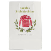 Cute Ugly Sweater Winter Red Elke zondag Medium Cadeauzakje (Achterkant)